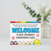 Niedlicher Rainbow Shine Bright Willkommen in der Postkarte (Stehend Vorderseite)