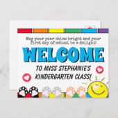 Niedlicher Rainbow Shine Bright Willkommen in der  Postkarte (Vorne/Hinten)