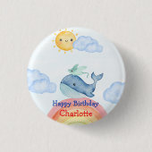 Niedlicher Rainbow-Stechwal Button (Vorderseite)