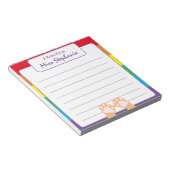 Niedlicher Rainbow Stripe Orange Ginger Cat Paws L Notizblock (angewinkelt)