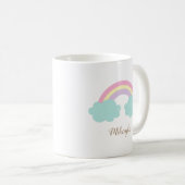 Niedlicher Rainbow Unicorn-Glitzer Kaffeetasse (VorderseiteRechts)