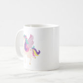 Niedlicher Rainbow Unicorn-Glitzer Kaffeetasse (Vorderseite Links)