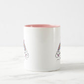 Niedlicher Rainbow Unicorn Personalisierter Name Zweifarbige Tasse (Mittel)