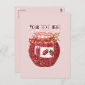 Niedlicher Raspberry-Marmelade fügen Text hinzu Postkarte (Vorne/Hinten)