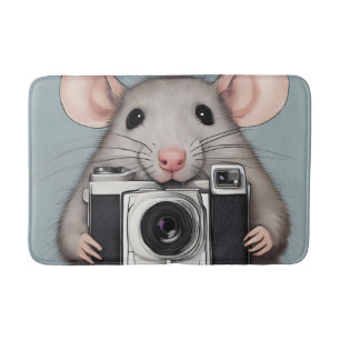 Niedlicher Rattenfotograf Badematte
