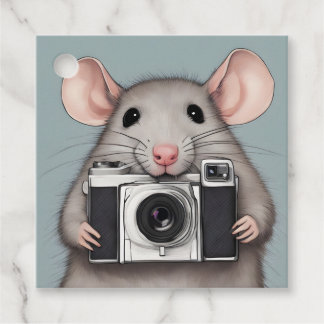 Niedlicher Rattenfotograf Geschenkanhänger