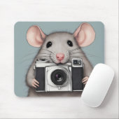 Niedlicher Rattenfotograf Mousepad (Mit Mouse)