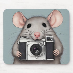 Niedlicher Rattenfotograf Mousepad
