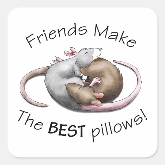 Niedlicher Rattensticker Quadratischer Aufkleber (Vorderseite)