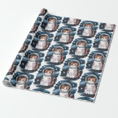 Niedlicher Raumkatze Astronaut Geschenkpapier (Ungerollt)
