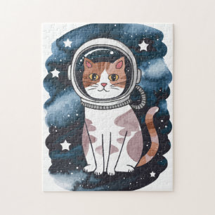 Niedlicher Raumkatze Astronaut Puzzle