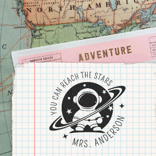 Niedlicher RaumMan kann den Sternenlehrer erreiche Gummistempel