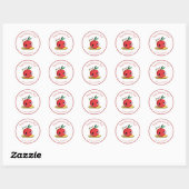 Niedlicher Red Apple Happy Valentine Day Kinder Runder Aufkleber (Blatt)