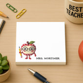 Niedlicher Red Apple Holding Yellow Pencil Lehrer Post-it Klebezettel