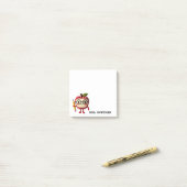 Niedlicher Red Apple Holding Yellow Pencil Lehrer  Post-it Klebezettel (Auf Schreibtisch)