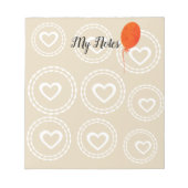 Niedlicher Red Balloon- & Herz-Editor Notizblock (Vorderseite)