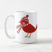 Niedlicher Red Bird mit Scarf & Hat Weihnachts-Tas Kaffeetasse (Links)