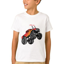 Niedlicher Red Black Monster Truck Kids T - Shirt