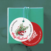 Niedlicher Red Bow Company QR Code Geschenkanhänger