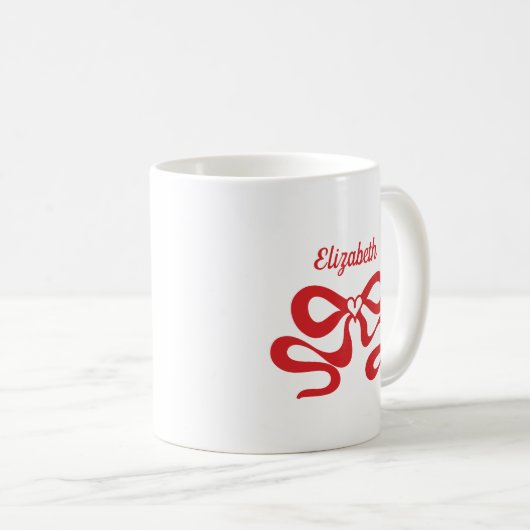 Niedlicher Red Bow Kaffeetasse (VorderseiteRechts)