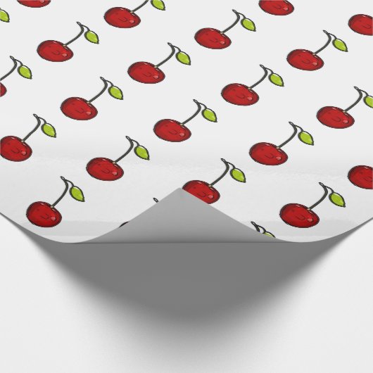 Niedlicher Red Cherries Gift Wrap Geschenkpapier (Ecke)
