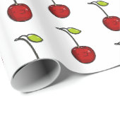 Niedlicher Red Cherries Gift Wrap Geschenkpapier (Rolleneckpunkt)