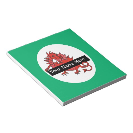 Niedlicher Red Dragon Notepad oder Jotter zum Pers Notizblock (angewinkelt)