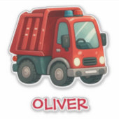 Niedlicher Red Dump Truck Aufkleber (Vorderseite)