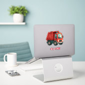 Niedlicher Red Dump Truck Aufkleber (Laptop auf Schreibtisch)