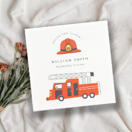 Niedlicher Red Fireruck Motor Kinder jeden Geburts Serviette