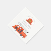 Niedlicher Red Fireruck Motor Kinder jeden Geburts Serviette (Ecke)