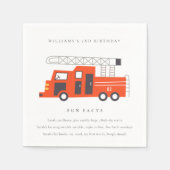 Niedlicher Red Firetruck Motor Kinder Spaß Geburts Serviette (Vorderseite)