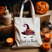 Niedlicher Red Floral Hexenhuttrick oder Treat Tragetasche