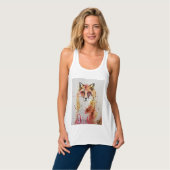 Niedlicher Red Fox Animal Watercolor Art Wald Tank Top (Vorderseite Vollansicht)