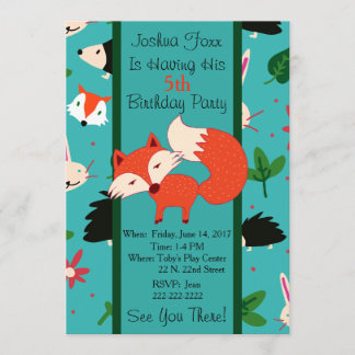 Niedlicher Red Fox Design Kindergeburtstag Einladu Einladung
