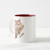 Niedlicher Red Fox Funny für Foxsake Zitat Zweifarbige Tasse (Vorderseite Links)