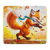 Niedlicher Red Fox in Herbstsaison Malerei. Jetzt  Schneidebrett (Vorderseite)