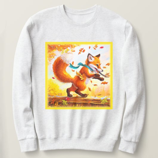 Niedlicher Red Fox in Herbstsaison Malerei. Jetzt Sweatshirt (Design vorne)
