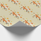 Niedlicher Red Fox mit Herbstlaub-Muster Geschenkpapier (Ecke)