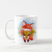 Niedlicher Red Fox mit Herbstlauben Kaffeetasse (Links)