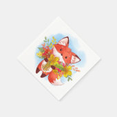 Niedlicher Red Fox mit Herbstlauben Serviette (Ecke)