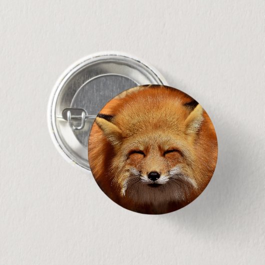 Niedlicher Red Fox mit lustigen Squinoktiten Button (Vorne & Hinten)