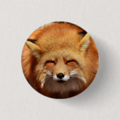 Niedlicher Red Fox mit lustigen Squinoktiten Button (Vorderseite)