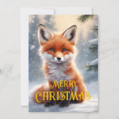 Niedlicher Red Fox Snowy Winter Weihnachten (Vorderseite)
