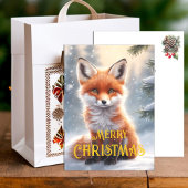 Niedlicher Red Fox Snowy Winter Weihnachten