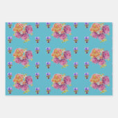 Niedlicher Red Fox Wasserfarbe Rose Wald Geschenkpapier Set (Vorderseite 2)