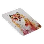 Niedlicher Red Fox Wasserfarben Wald Landschaft Ar Magnet (Rechte Seite)