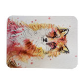 Niedlicher Red Fox Wasserfarben Wald Landschaft Ar Magnet (Horizontal)