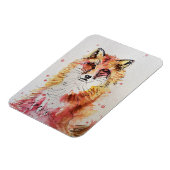 Niedlicher Red Fox Wasserfarben Wald Landschaft Ar Magnet (Linke Seite)