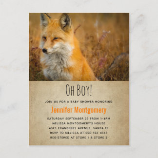 Niedlicher Red Fox Wilderness Nature Foto Babydusc Einladungspostkarte